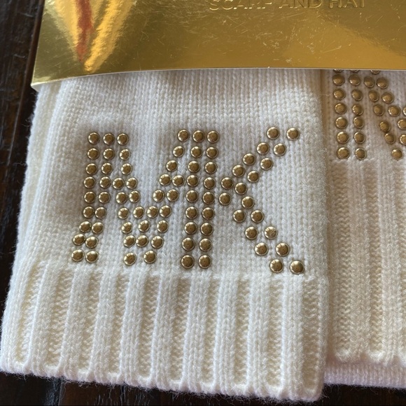 Michael Kors Studded Hat and Scarf Set - Picture 2 of 3